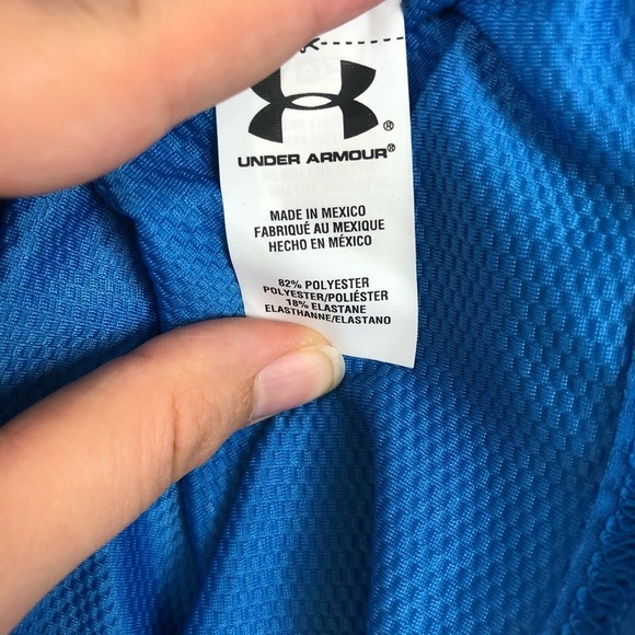 UNDER ARMOUR Short Sleeve Blue Compression Top M - Picture 5 of 8